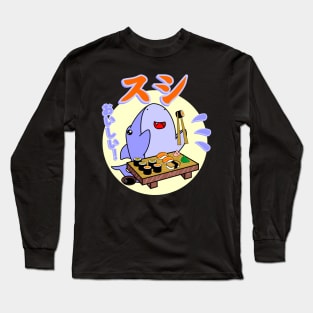 Sushi Shark Kawaii Long Sleeve T-Shirt